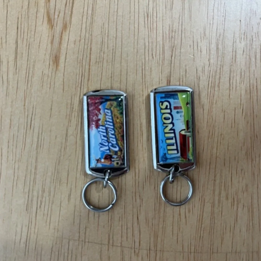 Illinois North Carolina Personalized Name Assorted Keychains MINI‎ SHINERZ